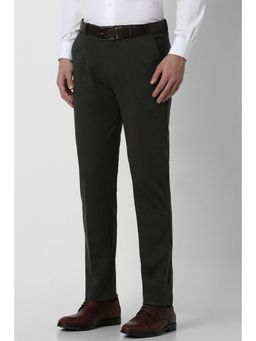 Peter England - Men Black Textured Super Slim Fit Formal Trousers