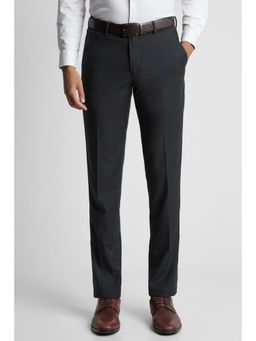 Peter England - Men Grey Solid Slim Fit Trousers
