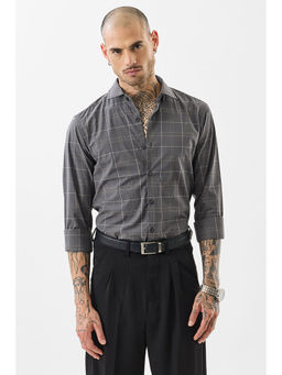 Snitch - Men Grey Checks Formal Shirt