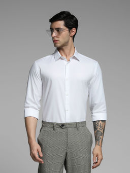 Jack & Jones - Men White Solid Formal Shirt