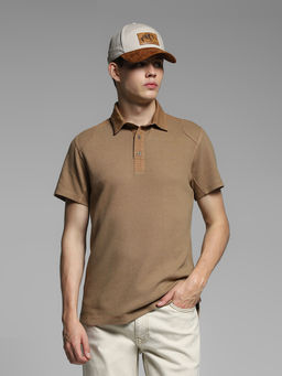 Jack & Jones - Men Brown Solid Polo T-Shirt