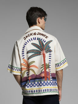 Jack & Jones - Men Off White Embroidered Casual Shirt