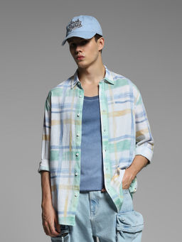 Jack & Jones - Men Blue Checks Casual Shirt