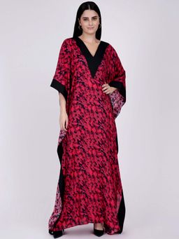 First Resort by Ramola Bachchan - Red Camouflage Full Length Kaftan