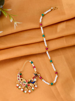 Silvermerc Designs - Gold Plated Designer Chained Nosering