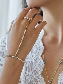 ZAISHA - Spark Drape Hand Chain - 18K Gold Plated