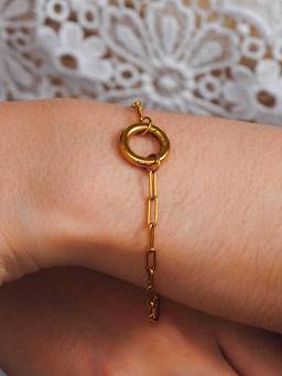 ZAISHA - Halo Lock Charm Bracelet - 18K Gold Plated