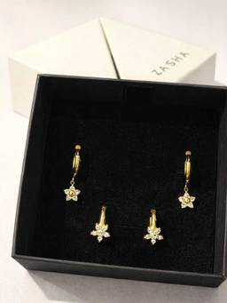 ZAISHA - Bloom Earrings Set (Pack of 2)