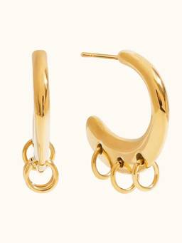 ZAISHA - Triple Loop Hoops - 18K Gold Plated