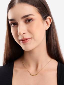 Carlton London - Gold Plated Faceted Organic Bead Necklace