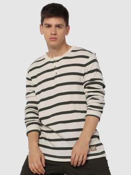 GAP - Men's Striped Henley Slim T-shirt