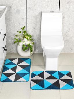 Saral Home - Turquoise Move Soft Antiskid Bath Mat (Pack Of 2)