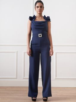 ETE - Lia Navy Blue Crepe Jumpsuit