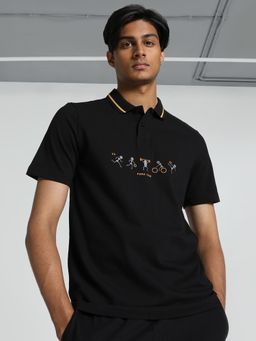 Puma - Classics Graphic Polo Mens Black T-Shirt
