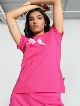 Puma - Essentials Logo Lab Womens Pink T-Shirt