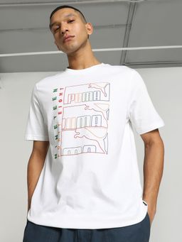 Puma - Graphics Triple No1 Logo Mens White T-Shirt
