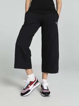 Puma - Wide Leg 7 8 Womens Black Track Pant