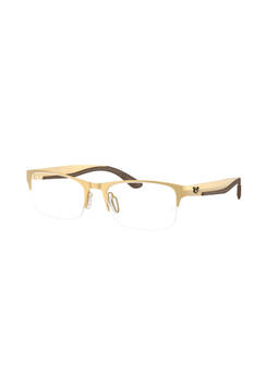 Ray-Ban - Unisex Gold Metal Rectangle Eye Frame - 0RX7551322056 (56)