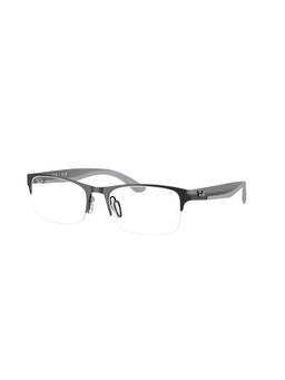Ray-Ban - Unisex Black Metal Rectangle Eye Frame - 0RX7551322256 (56)