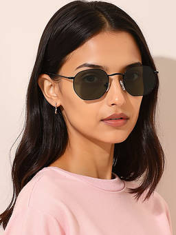 Vincent Chase - Unisex Olive Irregular Steel Sunglasses - VC S18682