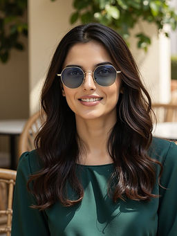 Vincent Chase - Unisex Blue Round Steel Sunglasses - VC S18691