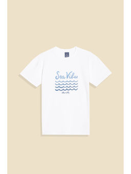 Allen Solly - Boys White Printed T-shirt