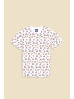 Allen Solly - Boys White Printed T-shirt