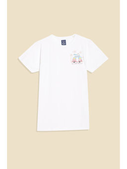 Allen Solly - White Graphic Printed T-shirt