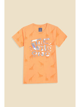 Allen Solly - Boys Orange Graphic Print T-shirt