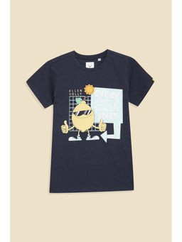 Allen Solly - Boys Navy Blue Graphic Print T-shirt