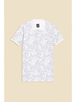 Allen Solly - Boys White Print Polo Neck T-shirt