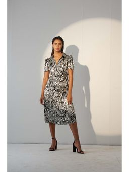 Myclo - Multi-Color Printed A-Line Dress