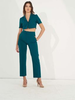 Myclo - Green Solid Regular Blazer and Pant (Set of 2)