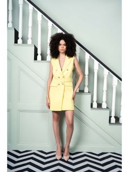 SHEEN COUTURE - Yellow Solid Regular Dress