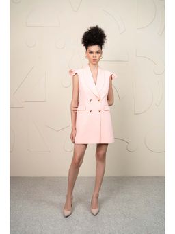 SHEEN COUTURE - Beige Solid Regular Dress