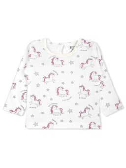 Bodycare - Girls White Round Neck Regular Fit T-Shirt