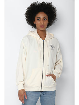 American Eagle - Off White Solid Plain Sweatshirt