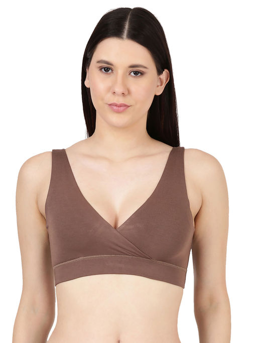 BLOSSOM Solid Leisure Bra Brown