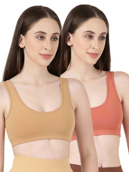 BLOSSOM - Blissful Solid T-Shirt Bra Multi-Color (Pack of 2)