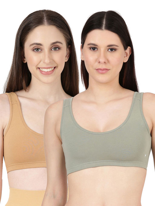 BLOSSOM Blissful Solid T-Shirt Bra Multi-Color (Pack of 2)