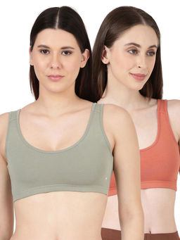 BLOSSOM - Blissful Solid T-Shirt Bra Multi-Color (Pack of 2)