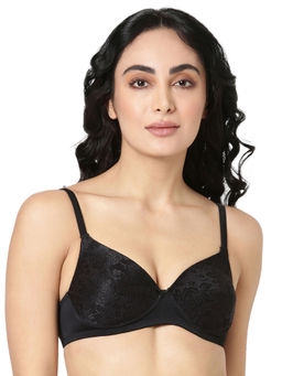 BLOSSOM - Floral Solace T-Shirt Bra Black
