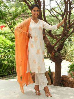 Bud & Tulip - Roudri Kurta with Pant and Dupatta (Set of 3)