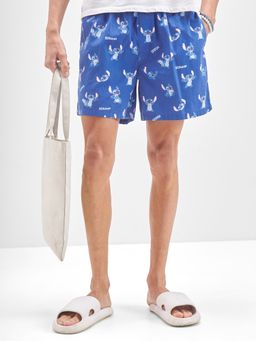 HIGHLANDER - Disney Lilo and Stitch Men Blue Printed Mid Rise Cotton Boxer
