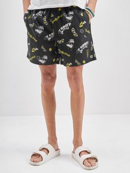 HIGHLANDER - Disney Goofy Men Black Printed Mid Rise Cotton Boxer