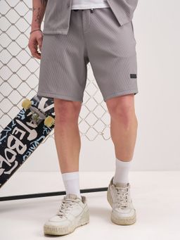 HIGHLANDER - Men Mauve Relaxed Fit Textured Knit Shorts