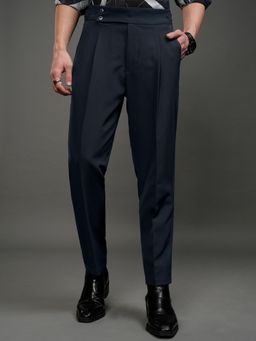 HIGHLANDER - Midlander Men Navy Blue Mid Waist Carrot Gurka Pant
