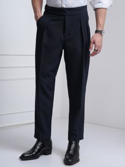 HIGHLANDER - Men Navy Blue Gurkha Trouser