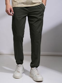 HIGHLANDER - Men Olive Relaxed Fit Joggers