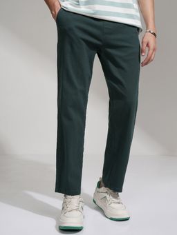 HIGHLANDER - Men Teal Flexy Waist Reguar Fit Trouser